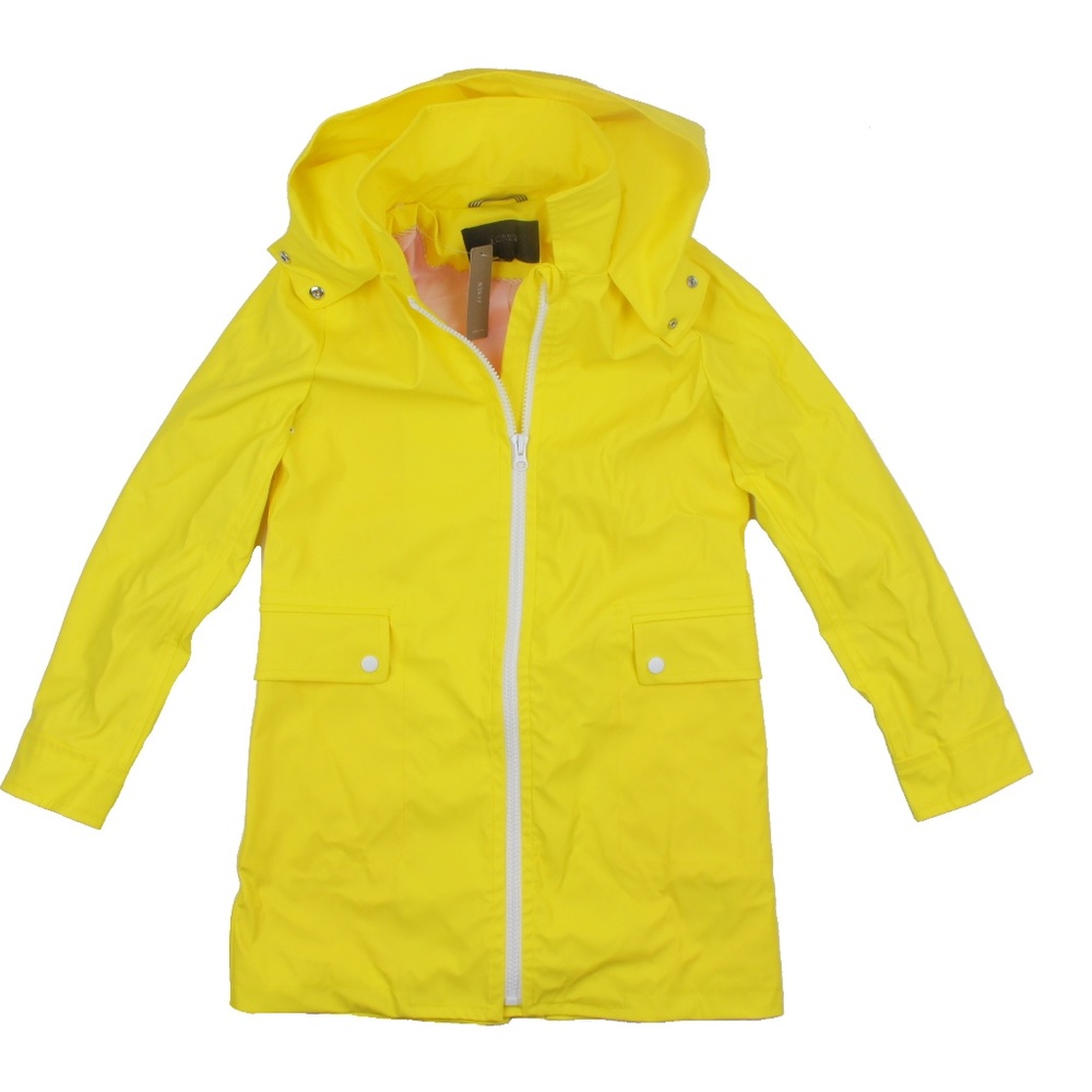 New JCREW Rubberized Raincoat in Dazzling Sun - Picture 2 of 4
